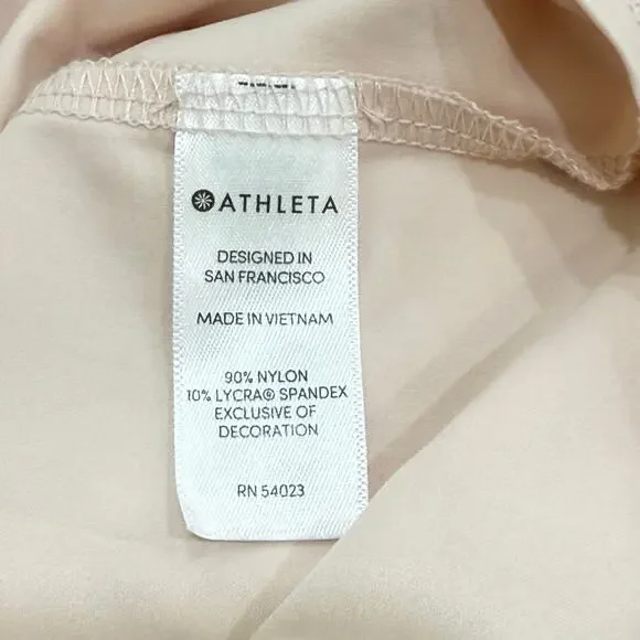 ATHLETA Sunlover UPF Top Size Small Tulip Back Active Workout Top Light Pink - Picture 10 of 14